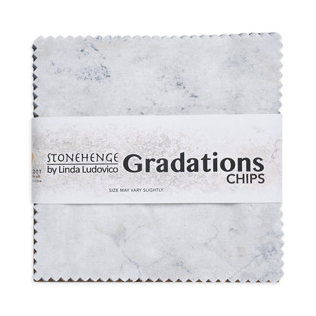 Stonehenge Quilting Cotton Chips 5" Square Precuts - Graphite - Gradations II Collection