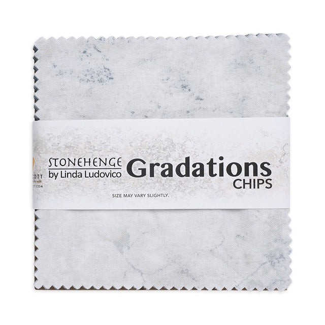 Stonehenge Quilting Cotton Chips 5" Square Precuts - Graphite - Gradations II Collection