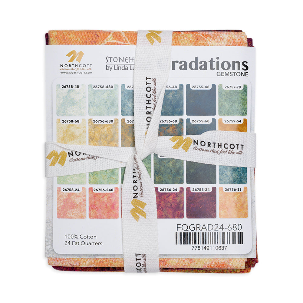 Stonehenge Quilting Cotton Fat Quarter Bundle Precuts - Gemstone 24pc - Multi Mixers Collection