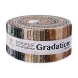 Stonehenge Quilting Cotton Strip Roll 2.5" Strip Precuts - Mineral - Gradations II Collection