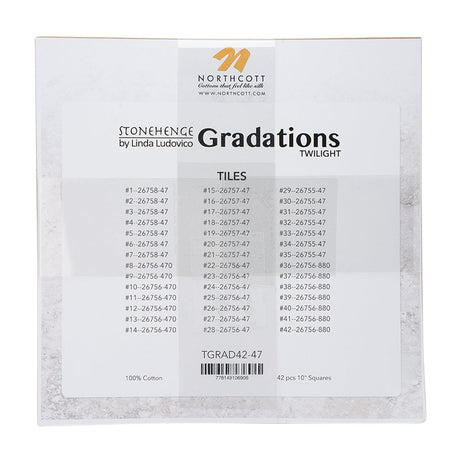 Stonehenge Quilting Cotton Tiles 10" Square Precuts - Twilight - Gradations II Collection