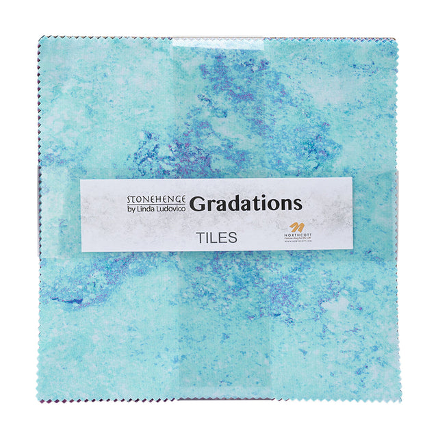 Stonehenge Quilting Cotton Tiles 10" Square Precuts - Crystal - Gradations II Collection