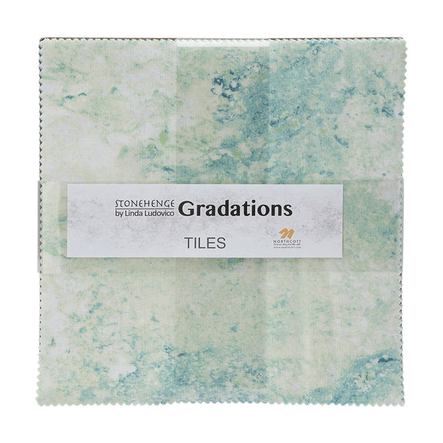 Stonehenge Quilting Cotton Tiles 10" Square Precuts - Blue Planet - Gradations II Collection