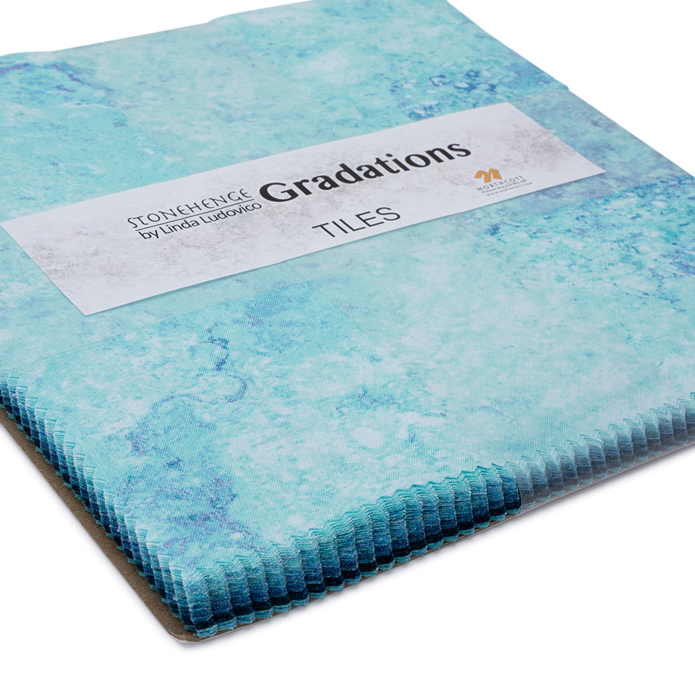 Stonehenge Quilting Cotton Tiles 10" Square Precuts - Midnight - Gradations II Collection