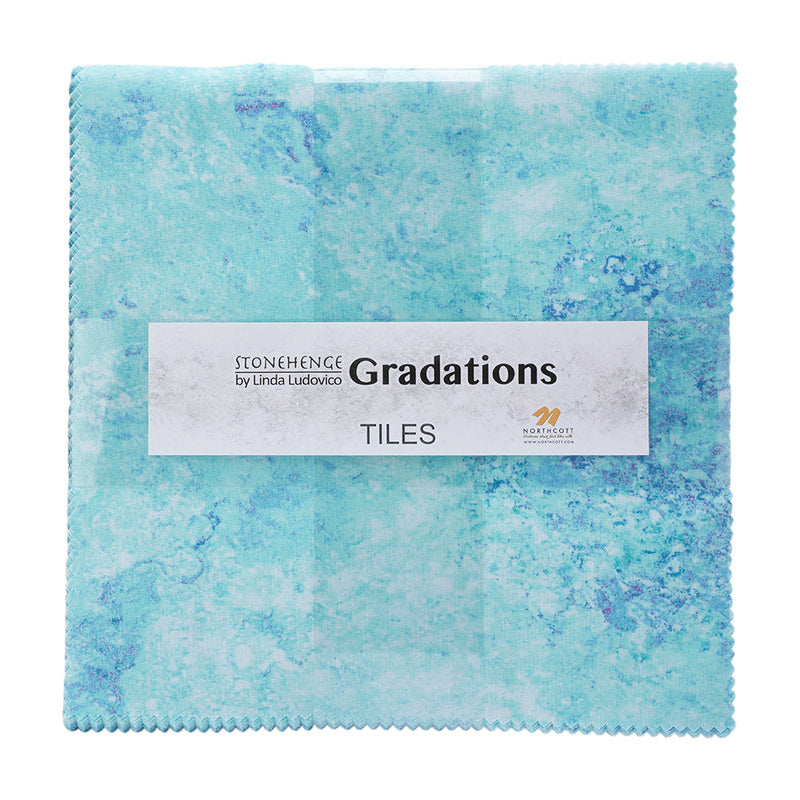 Stonehenge Quilting Cotton Tiles 10" Square Precuts - Midnight - Gradations II Collection