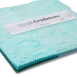 Stonehenge Quilting Cotton Tiles 10" Square Precuts - Peacock- Gradations II Collection