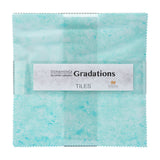 Stonehenge Quilting Cotton Tiles 10" Square Precuts - Peacock- Gradations II Collection
