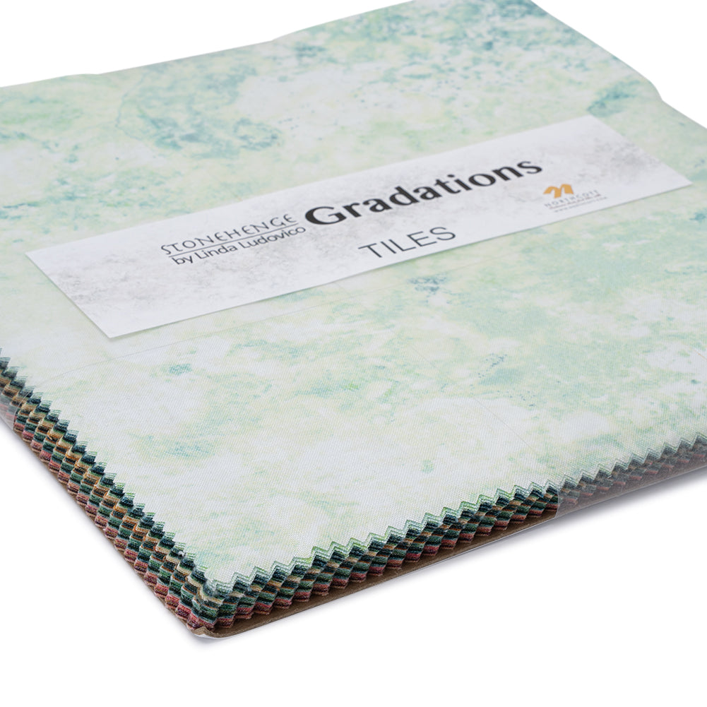 Stonehenge Quilting Cotton Tiles 10" Square Precuts - Gemstone - Gradations II Collection