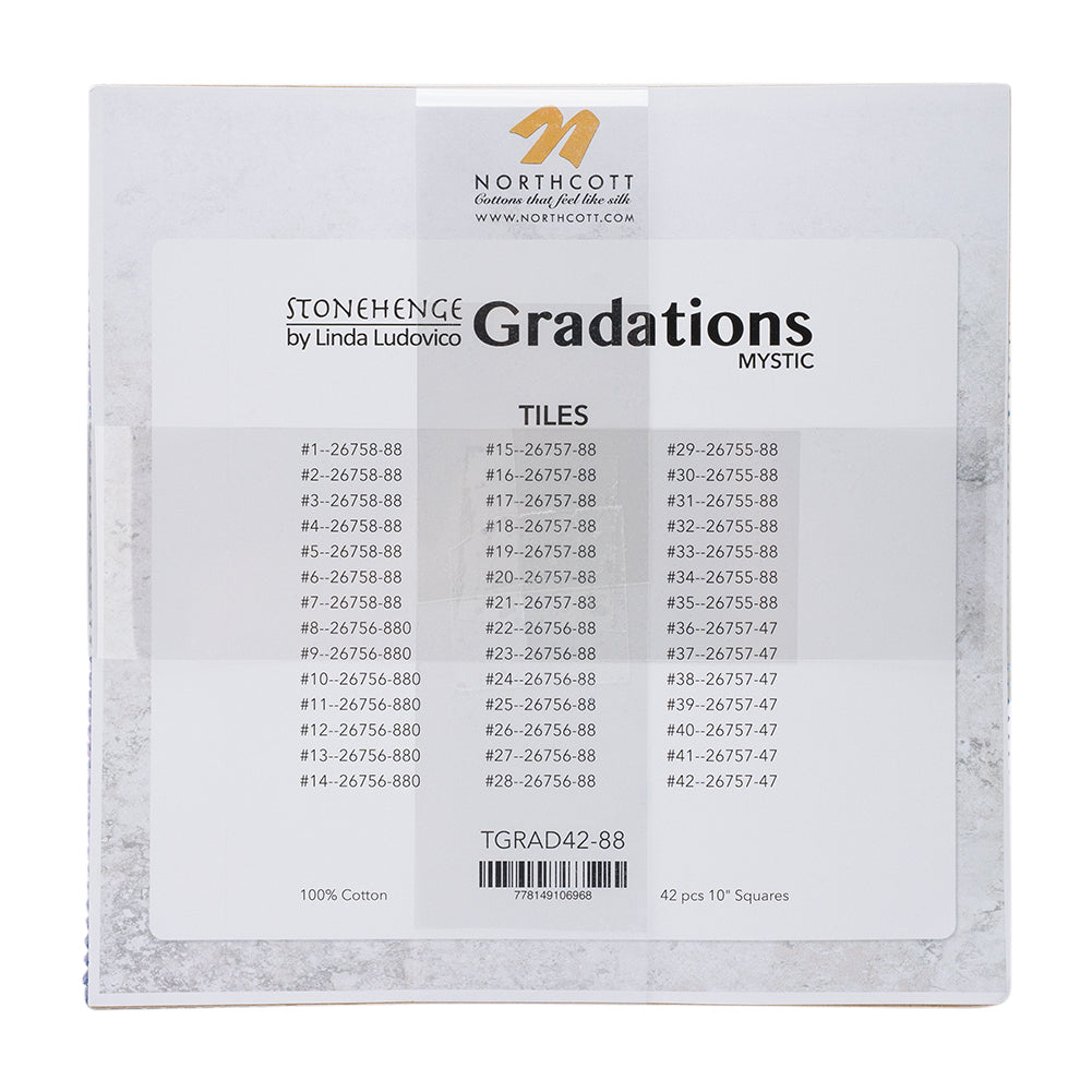 Stonehenge Quilting Cotton Tiles 10" Square Precuts - Mystic - Gradations II Collection