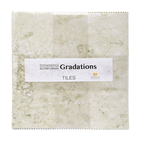 Stonehenge Quilting Cotton Tiles 10" Square Precuts - Slate - Gradations II Collection