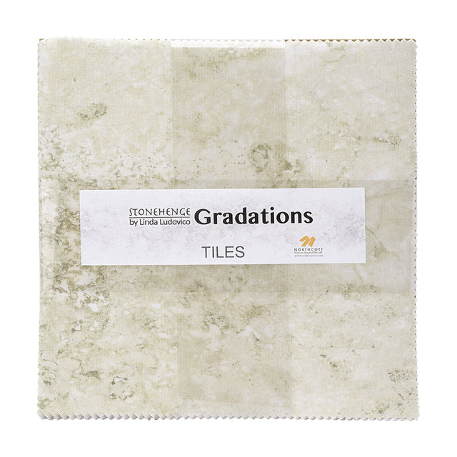 Stonehenge Quilting Cotton Tiles 10" Square Precuts - Slate - Gradations II Collection