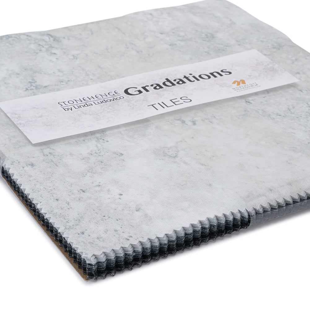 Stonehenge Quilting Cotton Tiles 10" Square Precuts - Graphite - Gradations II Collection