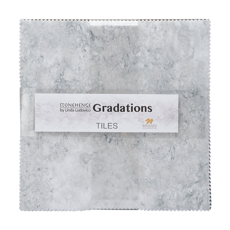 Stonehenge Quilting Cotton Tiles 10" Square Precuts - Graphite - Gradations II Collection