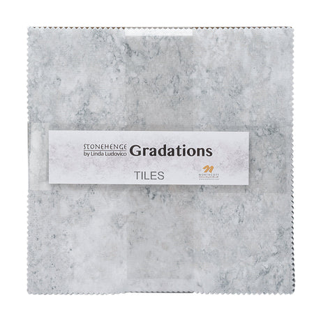 Stonehenge Quilting Cotton Tiles 10" Square Precuts - Graphite - Gradations II Collection