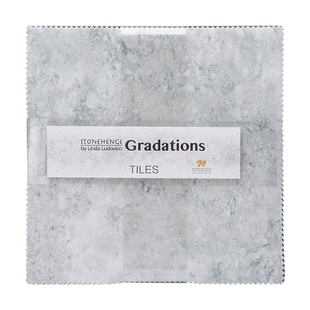 Stonehenge Quilting Cotton Tiles 10" Square Precuts - Graphite - Gradations II Collection