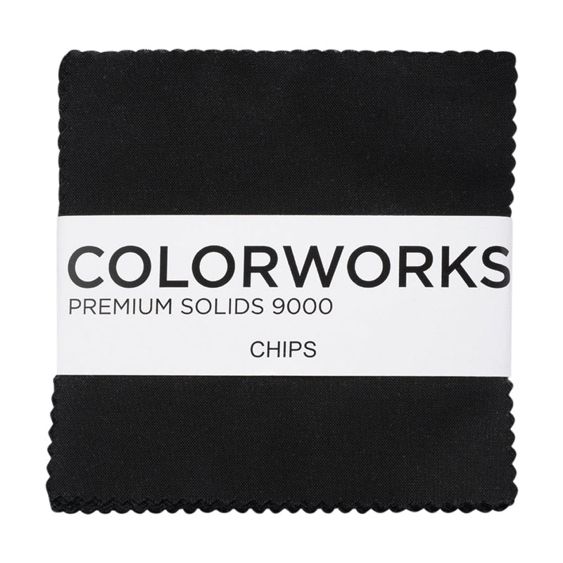 Northcott Quilting Cotton Chips 5" Square Precuts - Black - Colorworks Collection