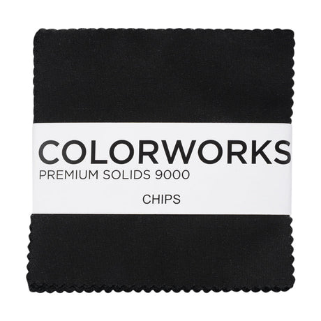 Northcott Quilting Cotton Chips 5" Square Precuts - Black - Colorworks Collection