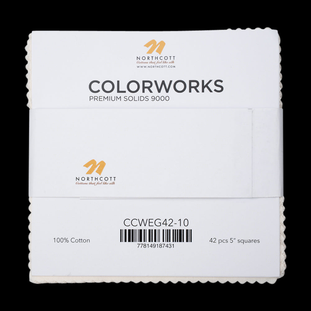 Northcott Quilting Cotton Chips 5" Square Precuts - Eggshell - Colorworks Collection