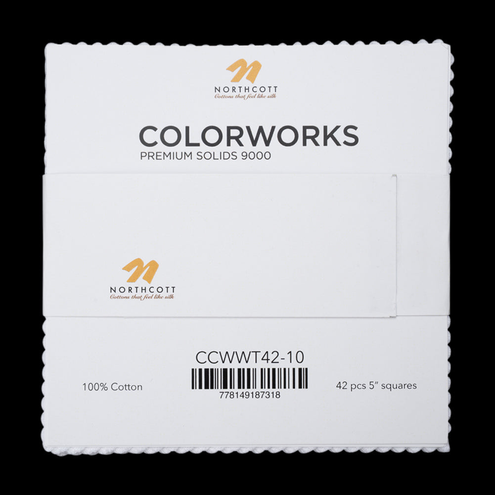 Northcott Quilting Cotton Chips 5" Square Precuts - Superwhite - Colorworks Collection
