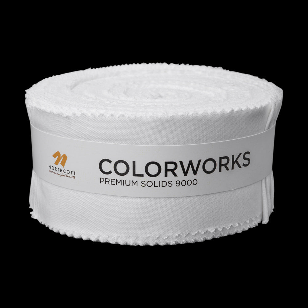 Northcott Quilting Cotton Strip Rolls 2.5" Strip Precuts - Superwhite - Colorworks Collection