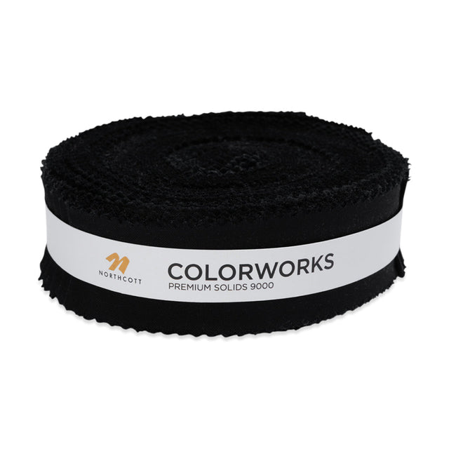 Northcott Quilting Cotton Micro Strips 1.5" Strip Precuts - Black - Colorworks Collection
