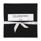 Northcott Quilting Cotton Tiles 10" Square Precuts - Black - Colorworks Collection