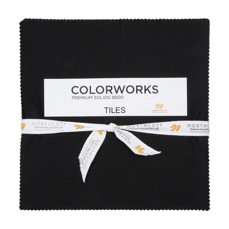 Northcott Quilting Cotton Tiles 10" Square Precuts - Black - Colorworks Collection