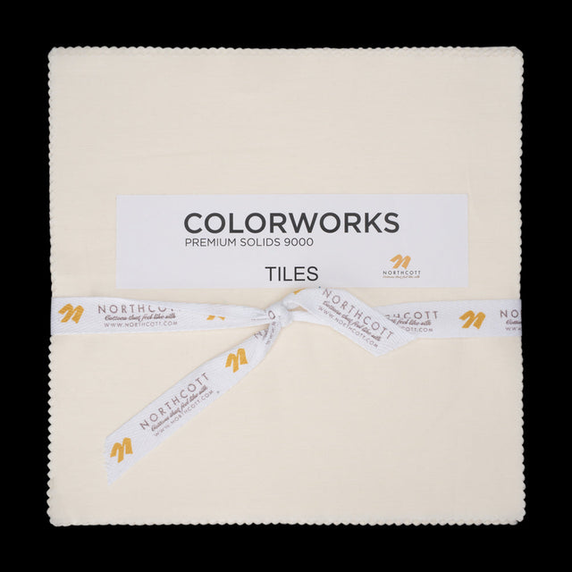 Northcott Quilting Cotton Tiles 10" Square Precuts - Eggshell - Colorworks Collection