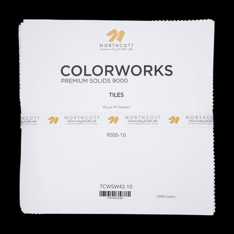 Northcott Quilting Cotton Tiles 10" Square Precuts - Snow - Colorworks Collection