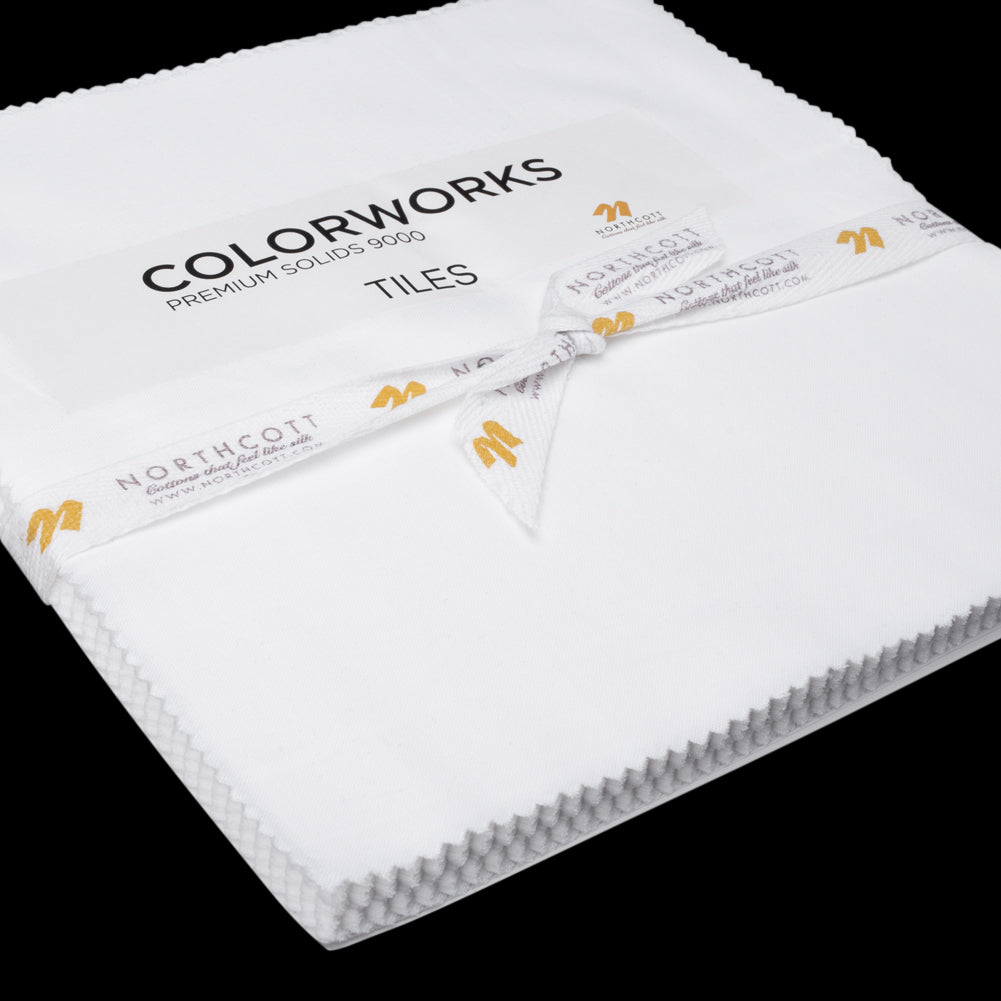 Northcott Quilting Cotton Tiles 10" Square Precuts - Superwhite - Colorworks Collection