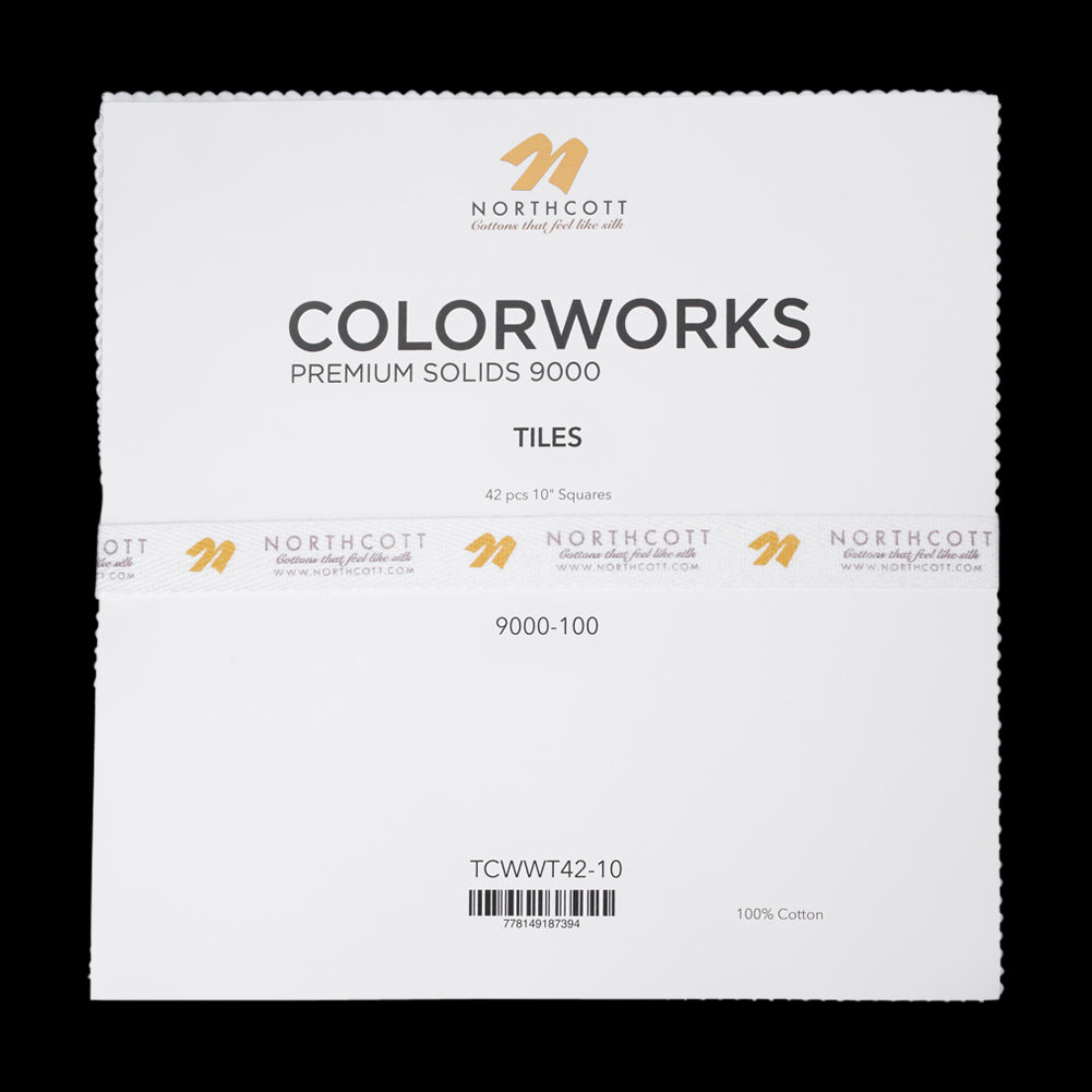 Northcott Quilting Cotton Tiles 10" Square Precuts - Superwhite - Colorworks Collection