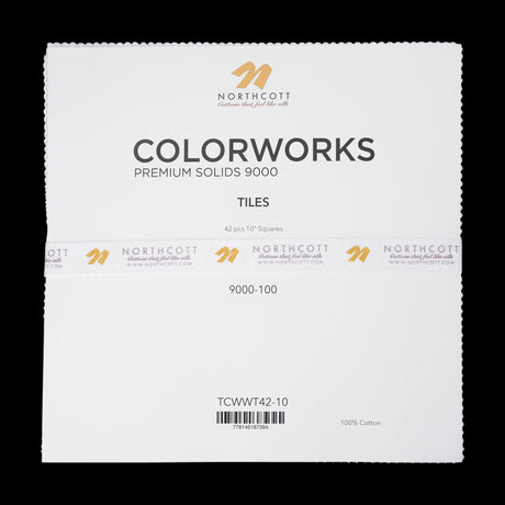 Northcott Quilting Cotton Tiles 10" Square Precuts - Superwhite - Colorworks Collection