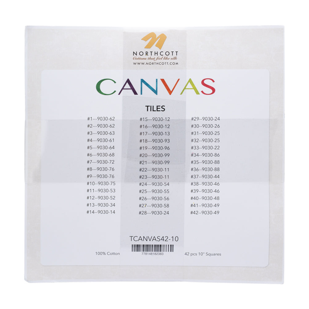 Northcott Quilting Cotton Tiles 10" Square Precuts - Multi - Canvas Collection