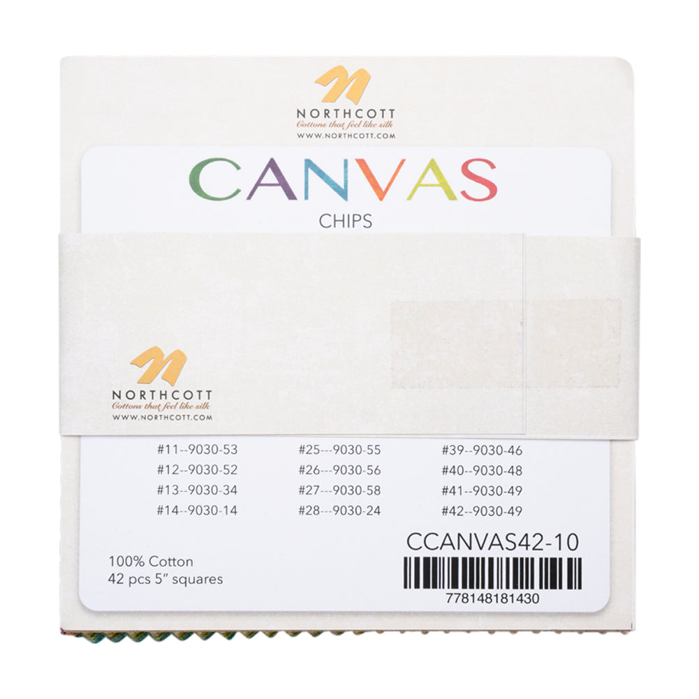 Northcott Quilting Cotton Chips 5" Square Precuts - Multi - Canvas Collection