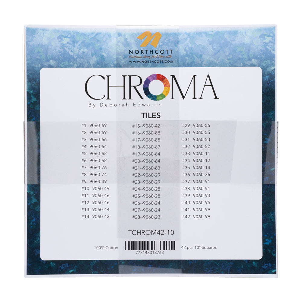 Northcott Quilting Cotton Tiles 10" Square Precuts - Multi - Chroma Collection