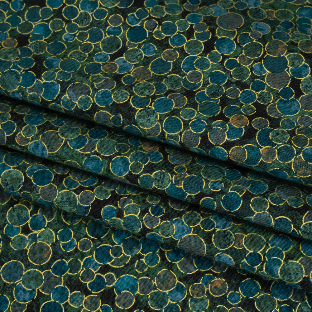 Metallic Printed Quilting Cotton by Northcott - Dawn Polka Dot Confetti - Shimmer Collection