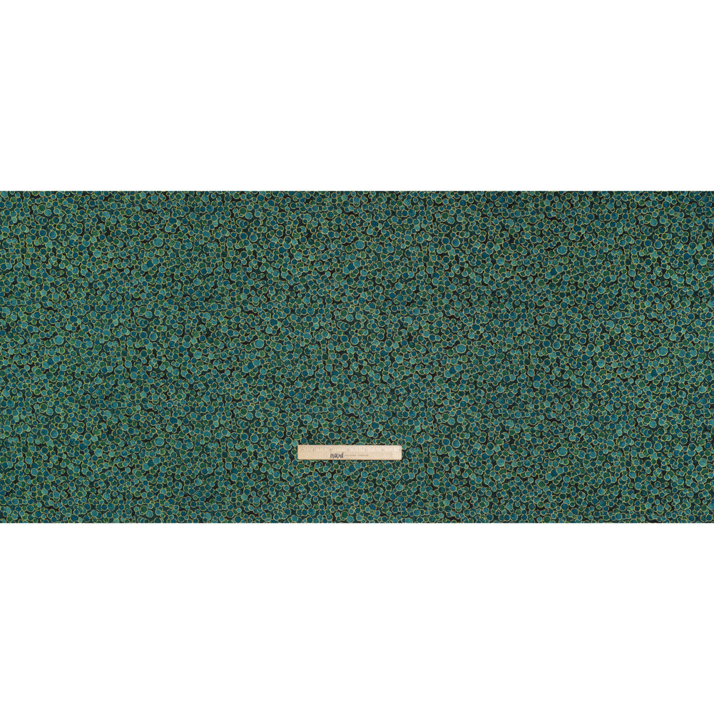 Metallic Printed Quilting Cotton by Northcott - Peacock Polka Dot Confetti - Shimmer Collection