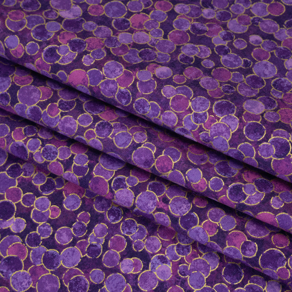Metallic Printed Quilting Cotton by Northcott - Pansy Polka Dot Confetti - Shimmer Collection