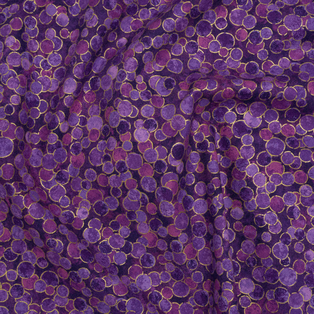 Metallic Printed Quilting Cotton by Northcott - Pansy Polka Dot Confetti - Shimmer Collection