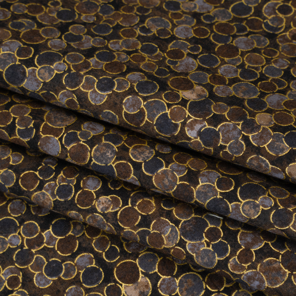 Metallic Printed Quilting Cotton by Northcott - Desert Sand Polka Dot Confetti - Shimmer Collection