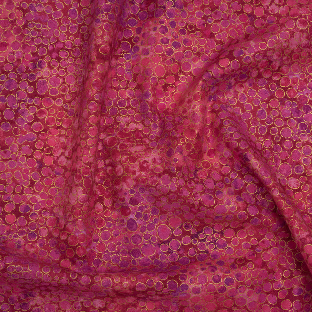 Metallic Printed Quilting Cotton by Northcott - Bubble Gum River Rocks - Shimmer Collection