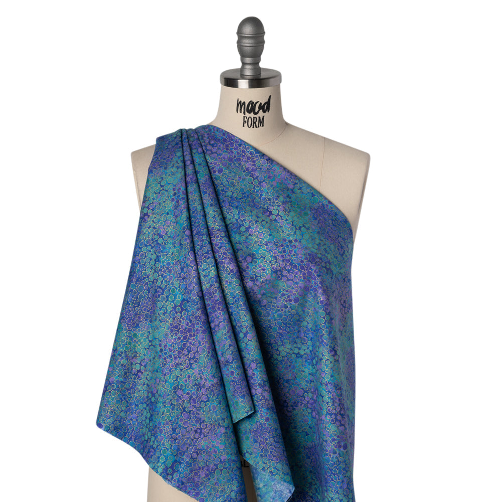 Metallic Printed Quilting Cotton by Northcott - Deep Sea River Rocks - Shimmer Collection