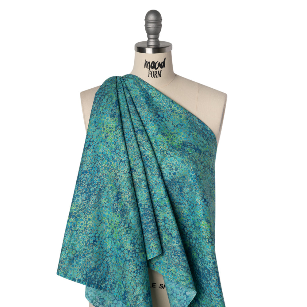 Metallic Printed Quilting Cotton by Northcott - Lagoon River Rocks - Shimmer Collection