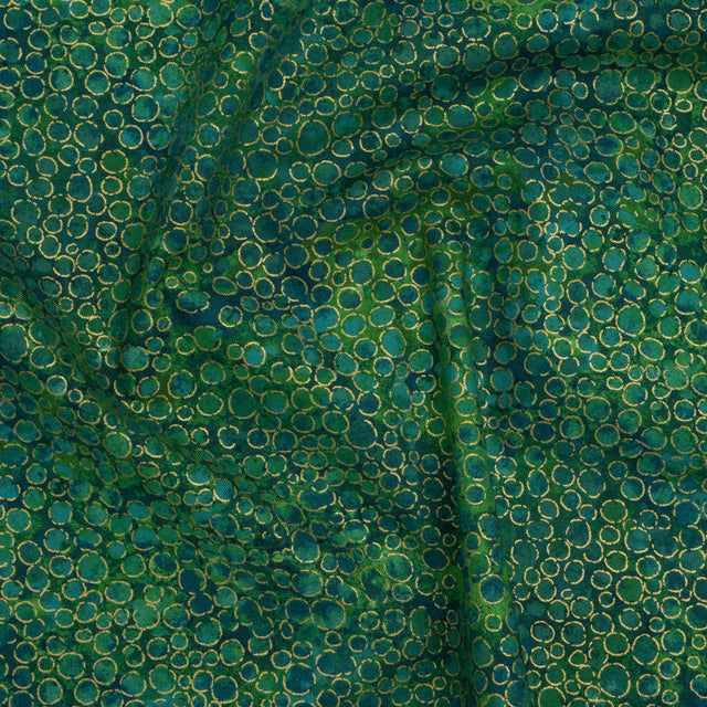 Metallic Printed Quilting Cotton by Northcott - Peacock River Rocks - Shimmer Collection