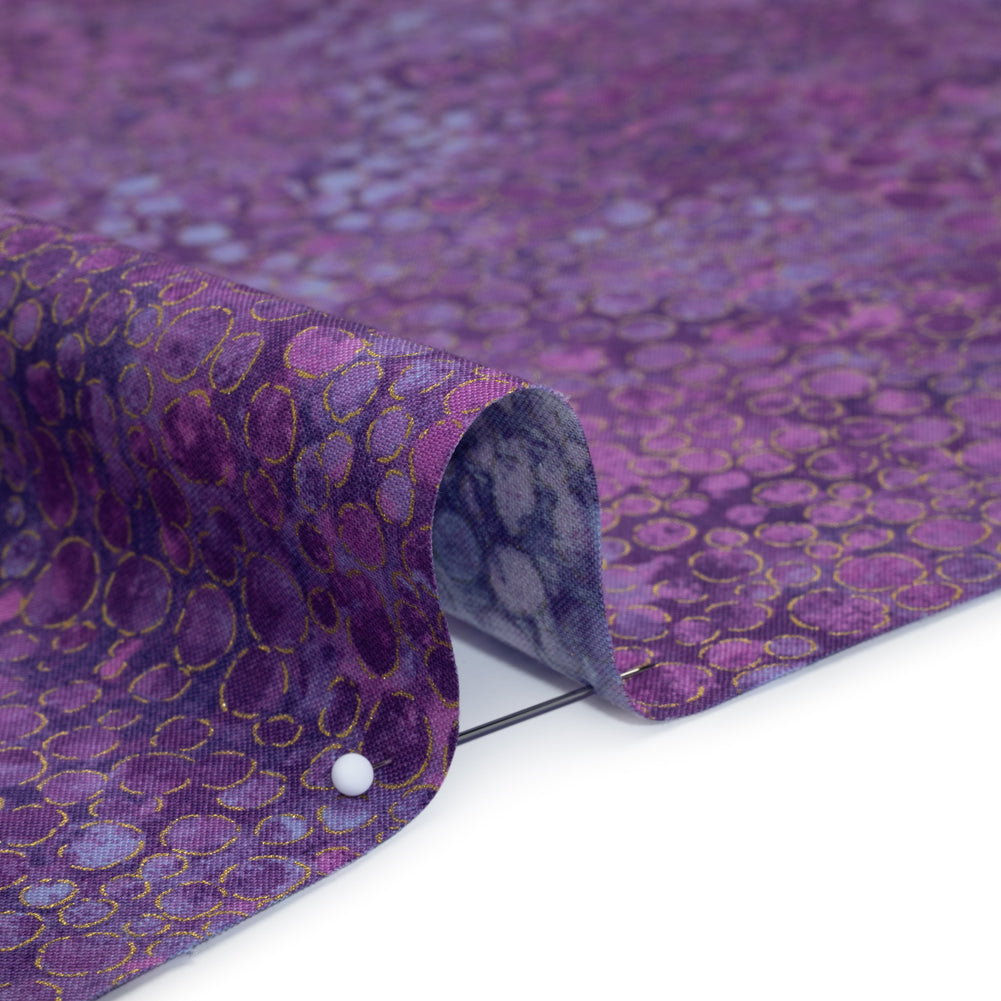 Metallic Printed Quilting Cotton by Northcott - Pansy River Rocks - Shimmer Collection