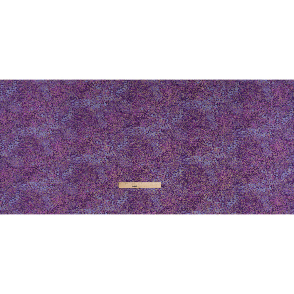 Metallic Printed Quilting Cotton by Northcott - Pansy River Rocks - Shimmer Collection