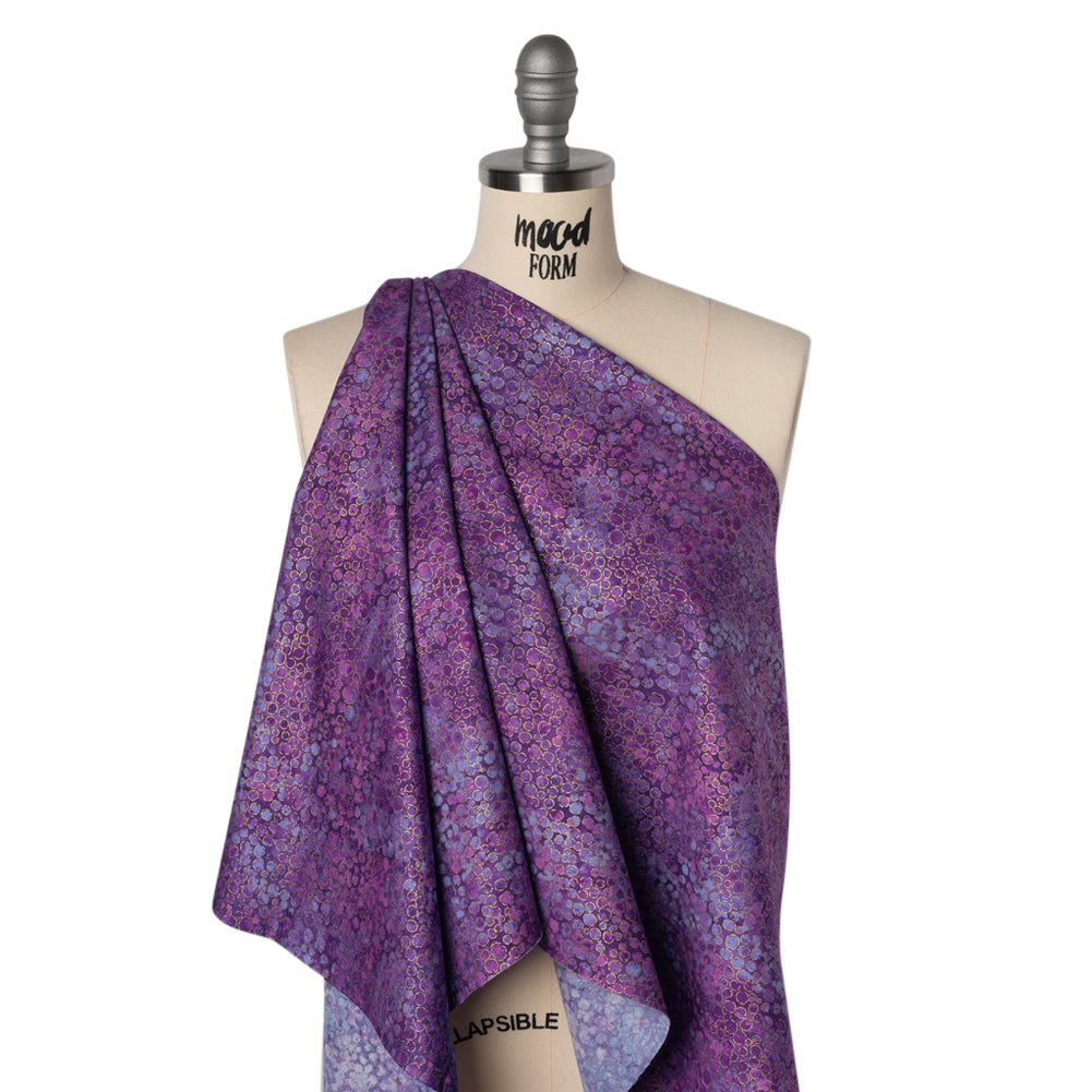 Metallic Printed Quilting Cotton by Northcott - Pansy River Rocks - Shimmer Collection