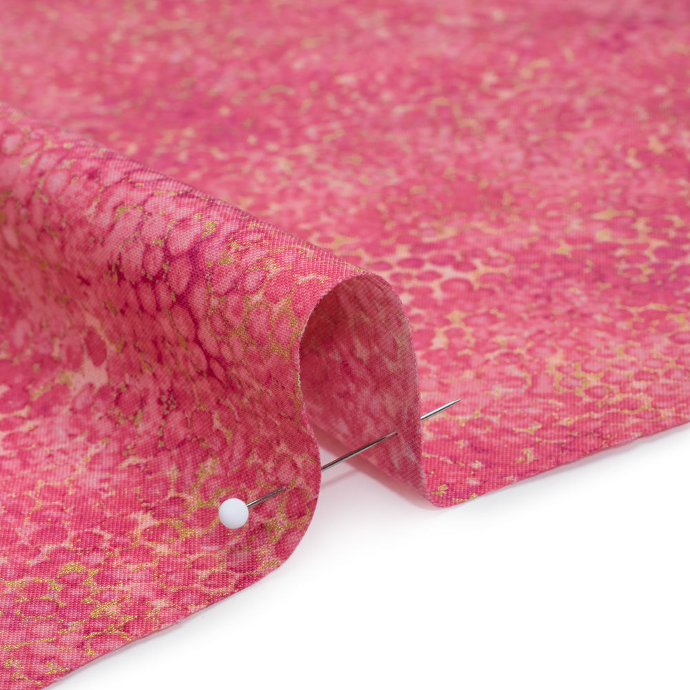 Metallic Printed Quilting Cotton by Northcott - Bubble Gum Pebbles - Shimmer Collection