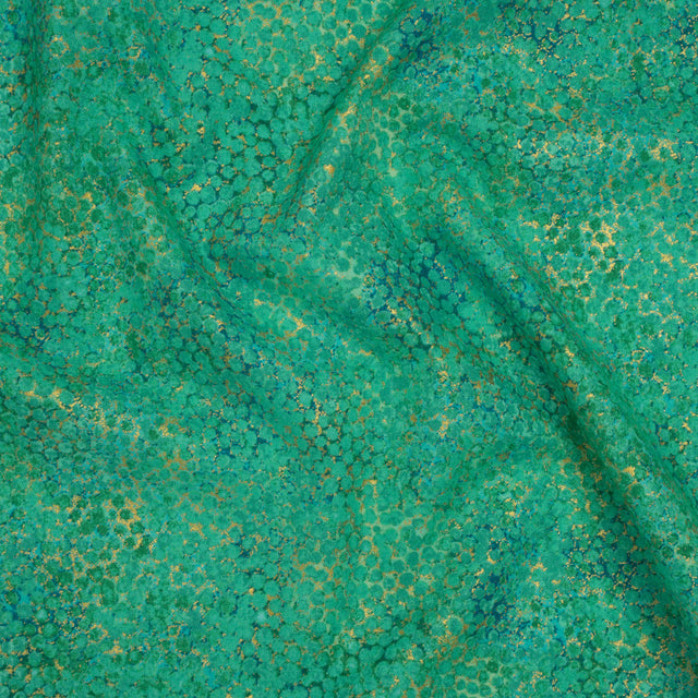 Metallic Printed Quilting Cotton by Northcott - Peacock Pebbles - Shimmer Collection
