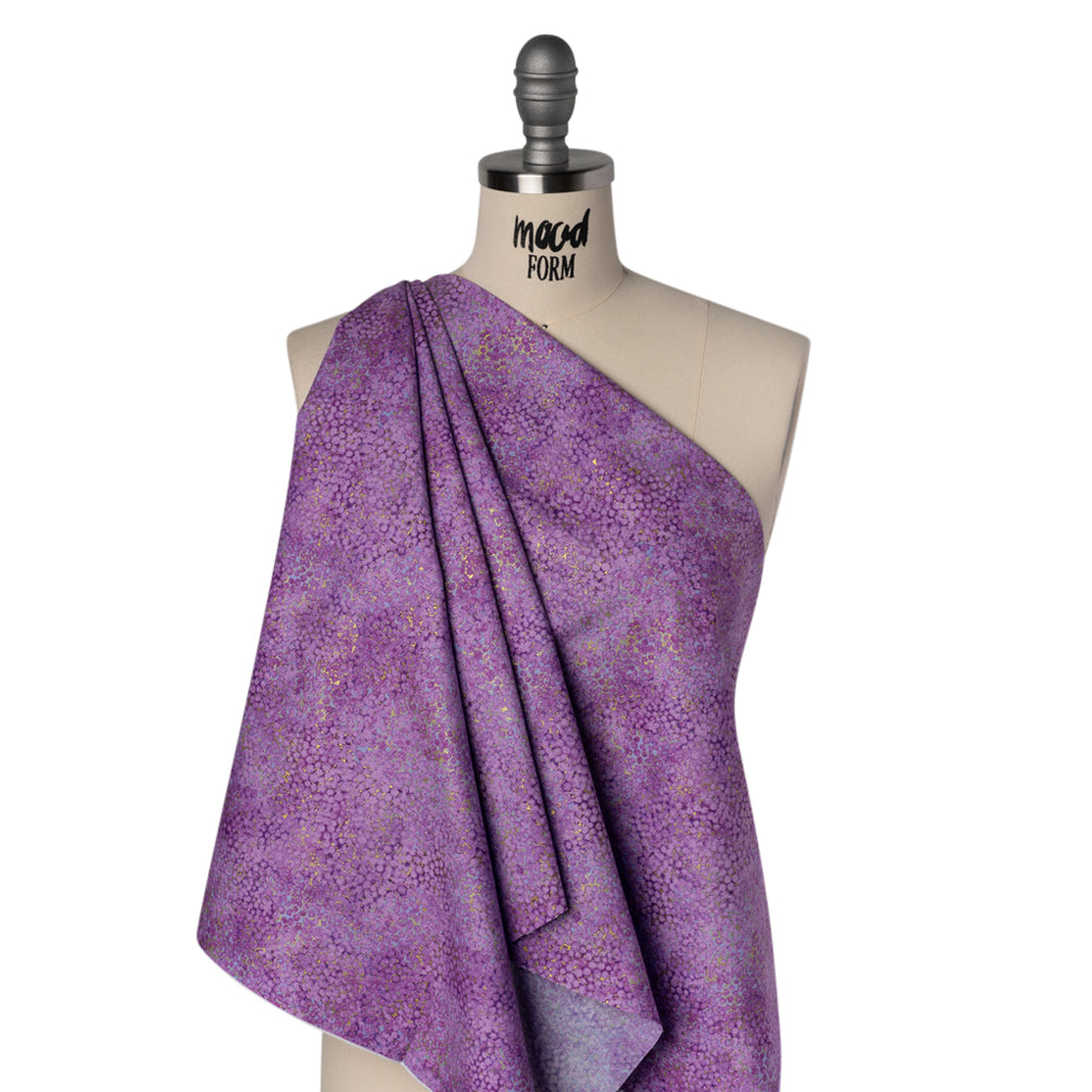 Metallic Printed Quilting Cotton by Northcott - Pansy Pebbles - Shimmer Collection